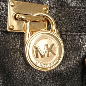 Michael Kors Large Hamilton Black and Gold tote